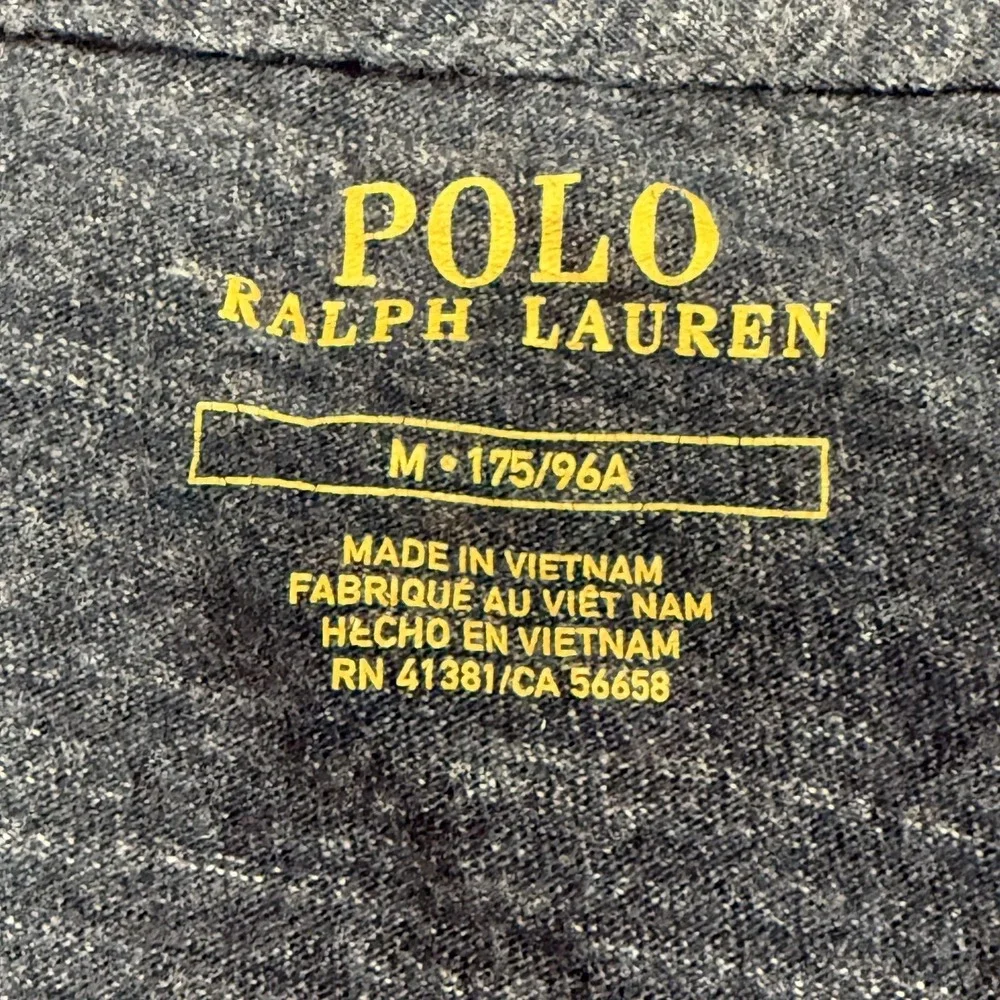 Polo Ralph Lauren Shirt Mens Medium Blue Heather V Neck Long‎ Sleeve Knit